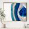 Designart - Macro of Blue Agate Stone - Abstract Framed Canvas Wall Art Print